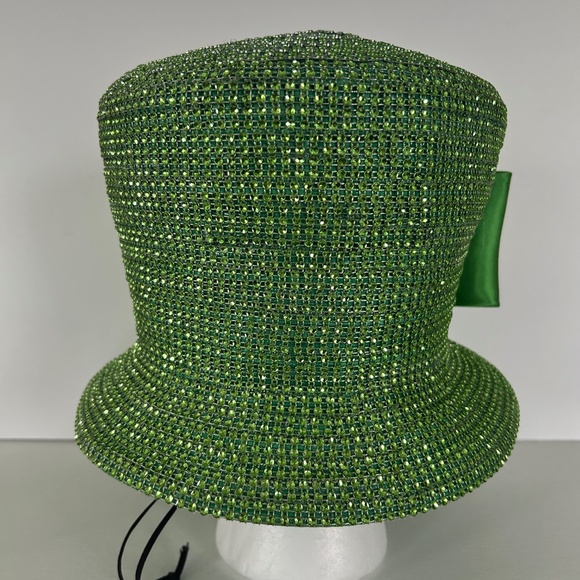 Green w/Bow, Whittall & Shon Sequin Hat Mardi Gras, St. Patrick's, Parades - Picture 6 of 10
